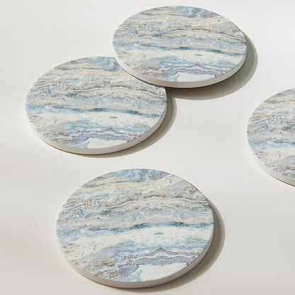 Set of 6 Mix Color Abstract Onyx Marble Coasters - Image 6