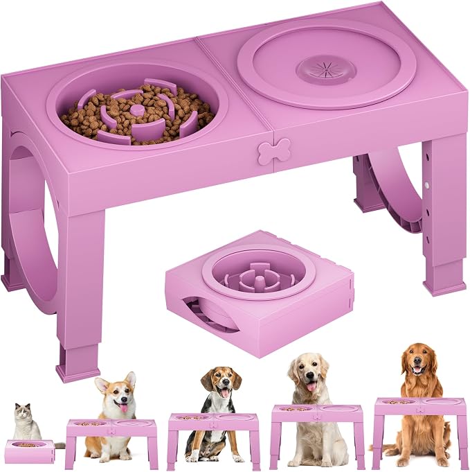XIAZ Elevated Dog Bowls Large Breed Raised Dogs Bowl Stand Large/Medium Sized by XiaZPet