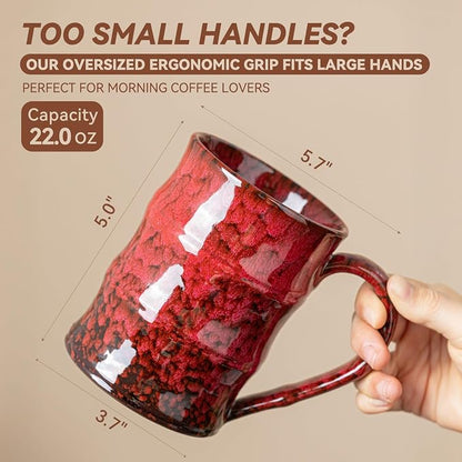 22oz Red Kiln-Change Ceramic Coffee Mug - Image 6