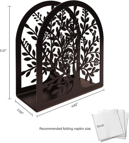 Napkin Holder for Tables, Tree of Life Design Modern Metal Napkin Holder for Home Kitchen & Picnic Party, Bronze