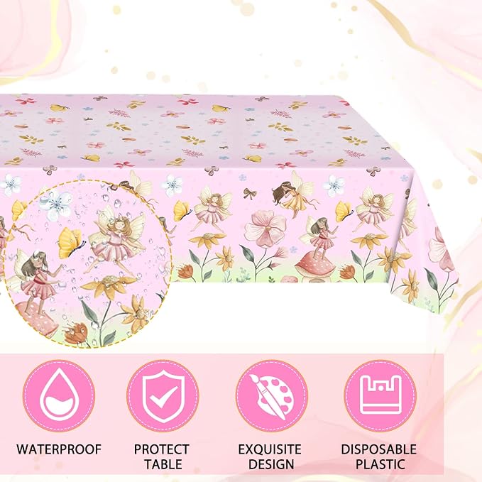 41Pcs Fairy Birthday Party Decorations, Enchanted Forest Garden Party Tableware - Image 5