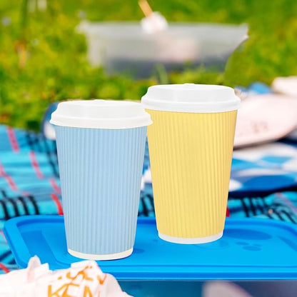 Whaline 100 Pcs Pastel Color Disposable Coffee Cups - Image 5