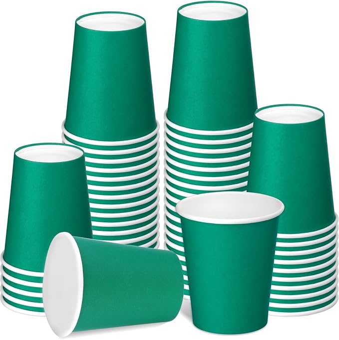 50 Pack 8 oz Disposable Paper Cups, Hot/Cold Beverage Drinking Cups by BALDCC