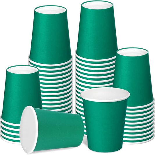 50 Pack 8 oz Disposable Paper Cups, Hot/Cold Beverage Drinking Cups by BALDCC
