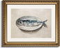 InSimSea Gold Framed Wall Art, Kitchen Dining Room Vintage Sardine on the Plate Wall Decor, Still Life Canvas Print Art, Home Farmhouse Decor, Antique Paintings with Picture Frame 13x16inch