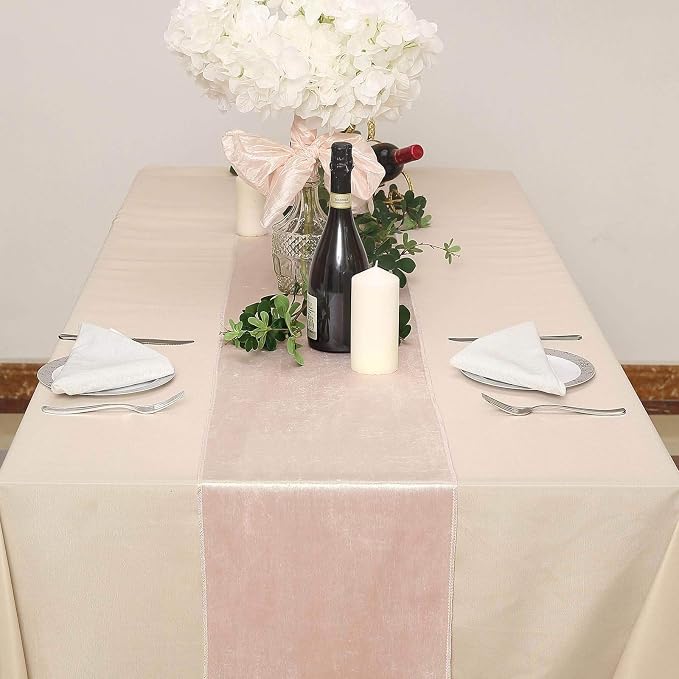 10 pcs 12x108-Inch Blush Premium Velvet Table Runners - Image 6