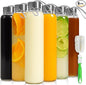 Epica Clear Glass Bottles with Lids, 18 oz Water Bottles, Loop Caps | Reusable by Epica
