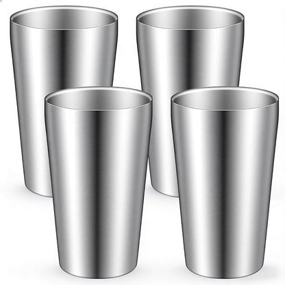 4 Pcs 12 oz Stainless Steel Pint Cups Shatterproof Cup Double Wall Vacuum Small - Image 8