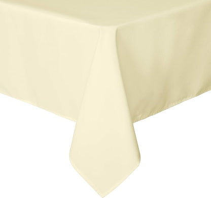 sancua Rectangle Tablecloth - 54 x 120 Inch - Water Resistant Spill Proof Washable Polyester Table Cloth, Decorative Fabric Table Cover for Dining Tables, Buffet Parties and Camping, Beige