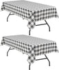 Checkered Tablecloth Rectangle 2 Pack 52 x 70 inch, Stain and Wrinkle Resistant by Hiasan