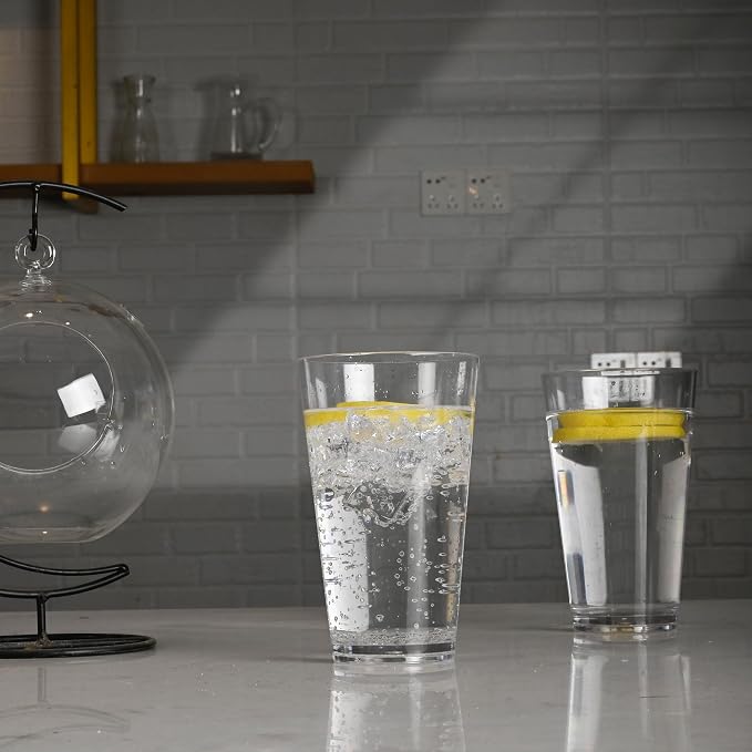 Clear Plastic Reusable Drinking Glasses set 6, 18oz Iced Tea Cups | BPA Free - Image 8