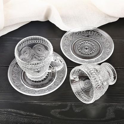 Kingrol 6-Piece Embossed Glass Mug Set - Image 7