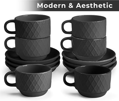 MIAMIO - Espresso Cups Set, Ceramic - Modern Home Set | Ceramic espresso cups - Image 3