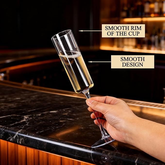 Ciaell 24 Pack Plastic Champagne Flutes - Image 3