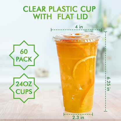 Lilymicky 60 Sets 24 oz Clear Plastic Cups - Image 6