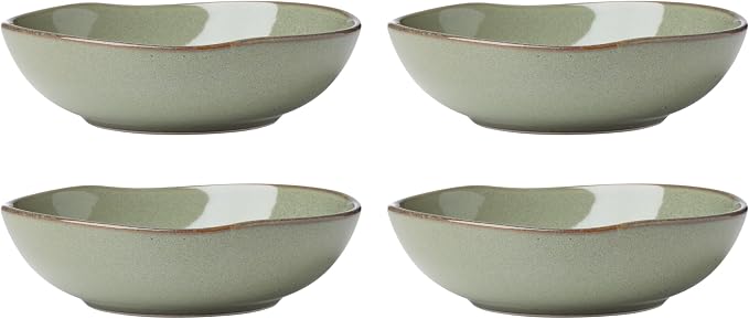 Oneida Organic Shades Sage Green Stoneware Pasta Bowl Set by Oneida