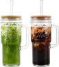 ANOTION Glass Cups with Lids and Straws - 24oz Tumbler with Handle Coffee Cups by ANOTION