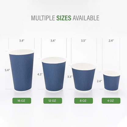 Restaurantware 8 Ounce Double Wall Disposable Coffee Cups, 500 Insulated Dark - Image 3