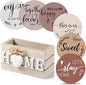 Queekay Coasters Set of 6 House Warming Gifts New Home Wooden Farmhouse Drink by Queekay