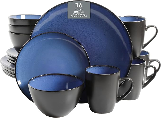 Gibson Elite Soho Lounge Round Reactive Glaze Stoneware Dinnerware Set by GibsonHomewares