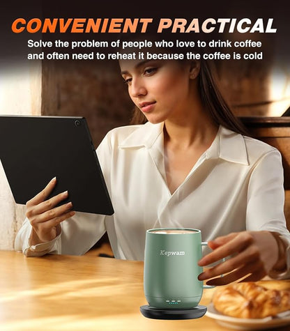 Kepwam Self-Heating Coffee Mug T2, 16oz Electric Heated Mug Hot Up to 149℉ | No - Image 8