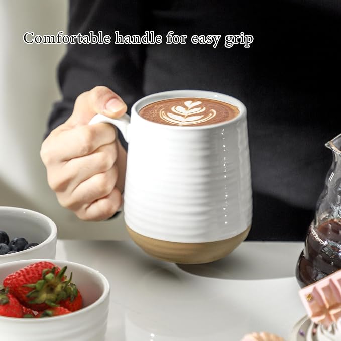HASENSE Coffee Mugs Set of 4, 15oz Ceramic Coffee Cups - Image 5