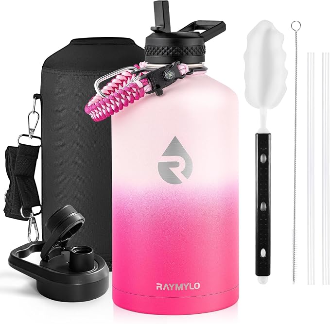 RAYMYLO One Gallon Water Bottle Insulated 128 oz, Stainless Steel | Triple by RAYMYLO