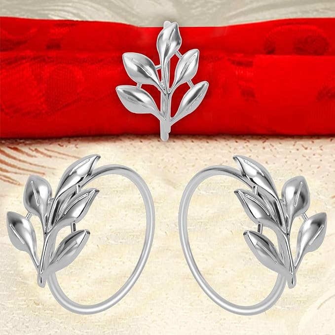 KPOSIYA Set of 12 Leaf Napkin Rings Metal Gold Napkin Holder Table Napkin Rings - Image 6