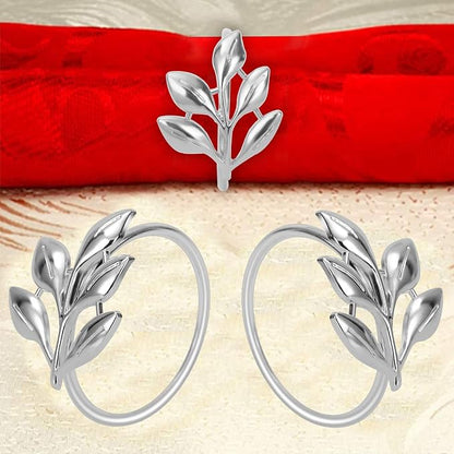 KPOSIYA Set of 12 Leaf Napkin Rings Metal Gold Napkin Holder Table Napkin Rings - Image 6