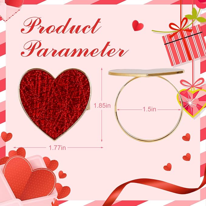 Red Heart Napkin Rings Set of 8 - Image 6