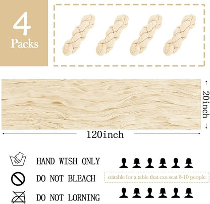 4 Pack Ivory Cheesecloth Table Runner 20 x 120 inch Gauze Table Runners 10 FT - Image 2