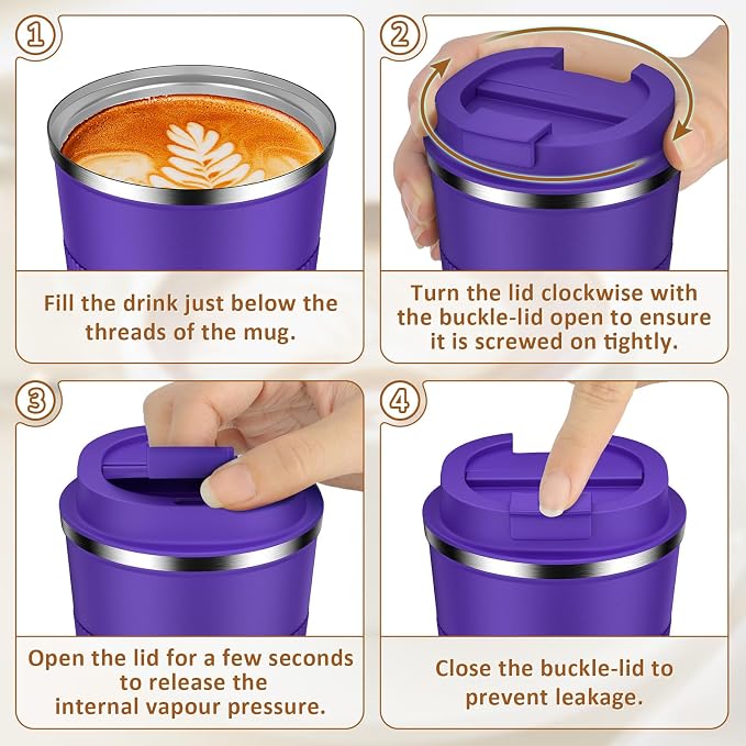 KETIEE 12oz Coffee Mug: Vacuum Insulated Coffee Cup - Image 8