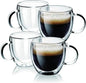 Espresso Cups Set Of 2, Double Walled Glass Coffee Mugs by Unknown