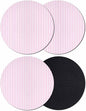 Pink White Stripe Coasters Set of 4, Modern Minimalist Geometric Striped Soft by PIEPLE