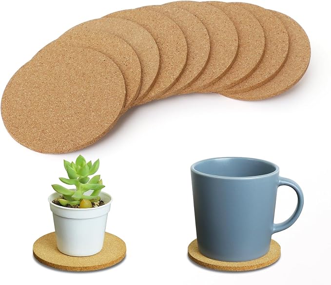 9Pcs Cork Coasters, Tivnhuils 3.9 inch Coasters by Tivnhuils