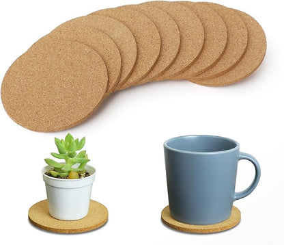 9Pcs Cork Coasters, Tivnhuils 3.9 inch Coasters by Tivnhuils