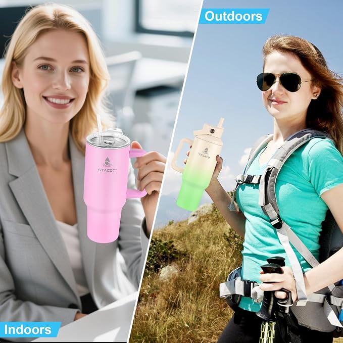 40 oz Tumbler with Handle and Straw or Convert to 40 oz Insulated Water Bottle - Image 5
