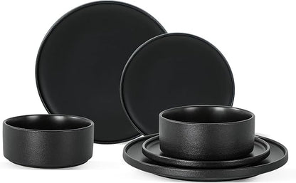 6 Piece Ceramic Plates and Bowls Sets by Shrynxal
