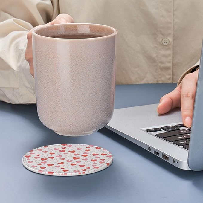 Romantic Colored Pink Heart Coasters - Image 6