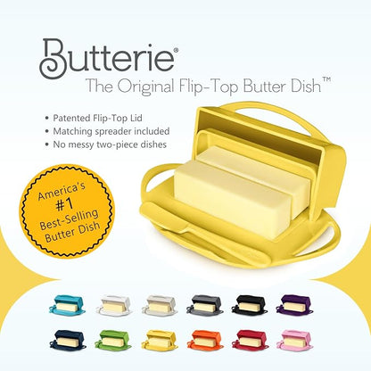 Flip Top Butter Dish with Attached Lid & Matching Knife, 2 Pack - Image 8