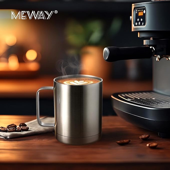 MEWAY 12oz Coffee Mug With Handle 8 Pack Bulk, Stainless Steel Insulated Travel - Image 6