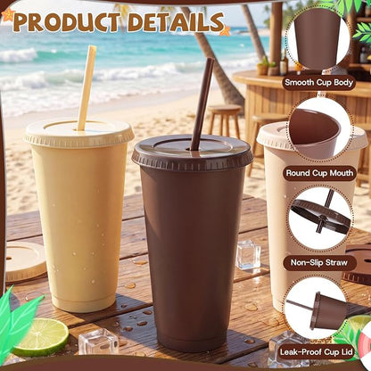 24 Pack Plastic Tumblers with Lids and Straws, Reusable Cups with Lids Plastic - Image 4
