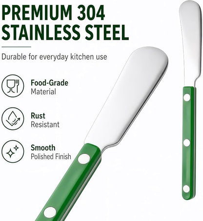 4PCS Stainless Steel Butter Knives Set: 6.3 Inch Cheese Spreader 304 Stainless - Image 6