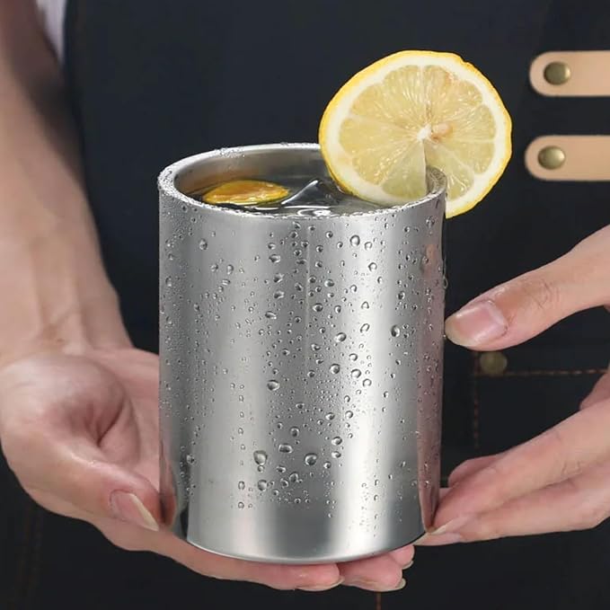 Reusable Double Wall Stainless Steel Cups Insulated Coffee Mug Handleless Beer - Image 4