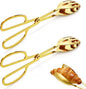 2 Pack Gold Salad Tongs, Buffet Serving Tongs, Stainless Steel | 10 Inch Gold by Jucoan