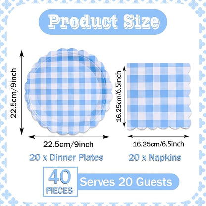40 Pcs Paper Plates and Napkins Party Supplies Set - Image 2