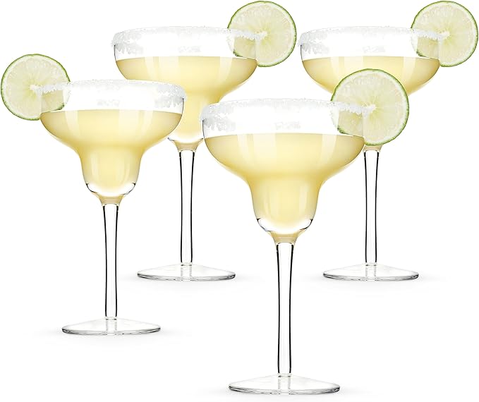 True Margarita Glass, Crystal Stemmed Cocktail Glasses, Dishwasher Safe by True