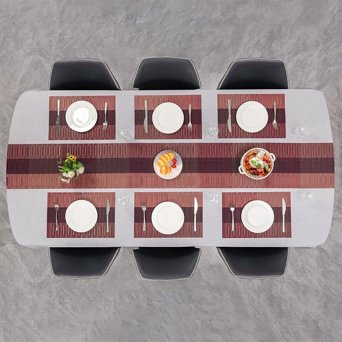 Table Runner 88 Inches Long, Vinyl Woven Farmhouse Table Runners | Washable - Image 8