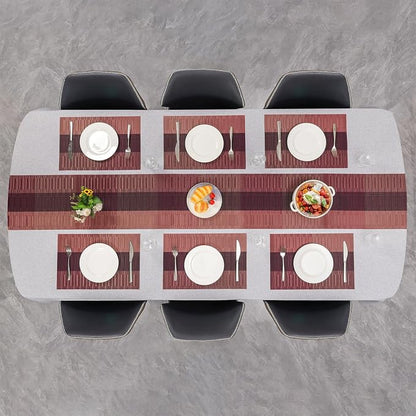 Table Runner 88 Inches Long, Vinyl Woven Farmhouse Table Runners | Washable - Image 8