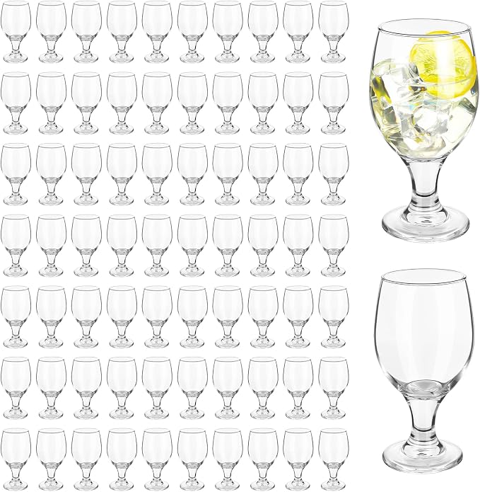 Patelai Set of 72 Water Goblet, 13.5 oz Clear Drinking Glasses Bulk Dishwasher by Patelai